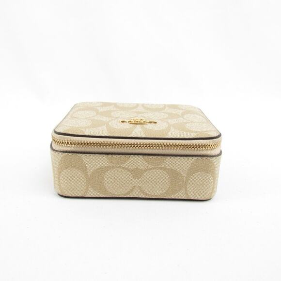 Coach Large Jewelry Box In Signature Canvas - Picture 6 of 8